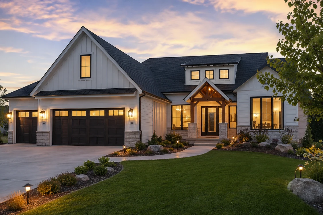 Modern energy efficient custom home built by EcoSmart Custom Homes in Rochester MN