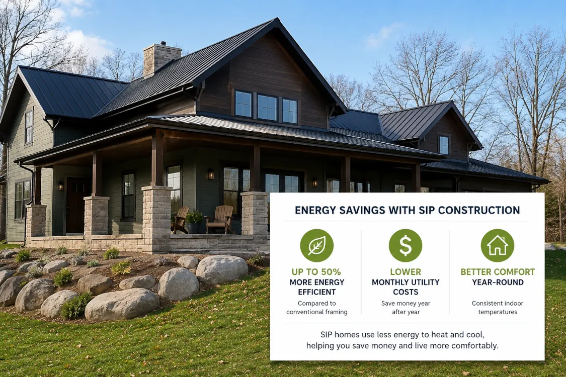 Energy efficient SIP home in Rochester MN designed to reduce energy costs and improve comfort